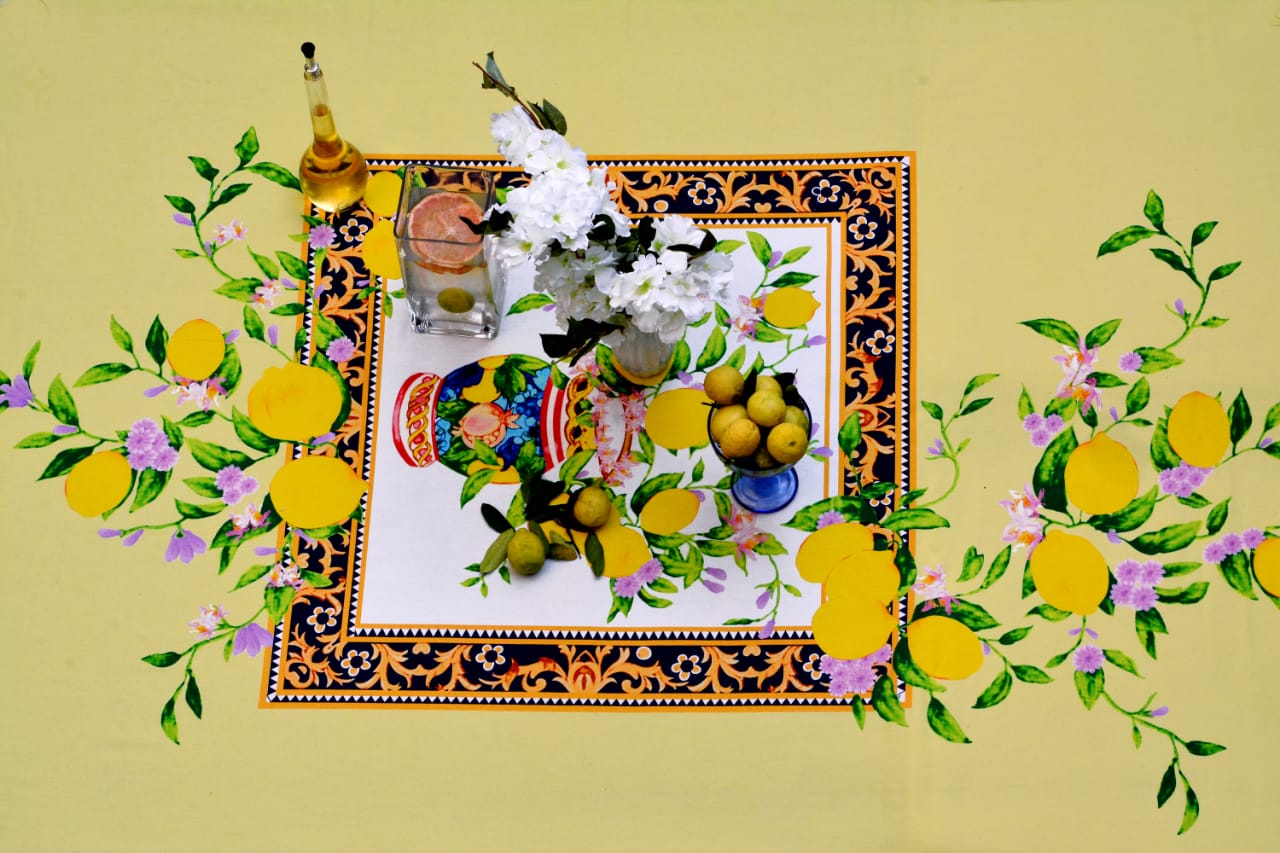 6 & 8 Seater Digital Printed Table Cover(3841)-TB21 Table Cover Apricot