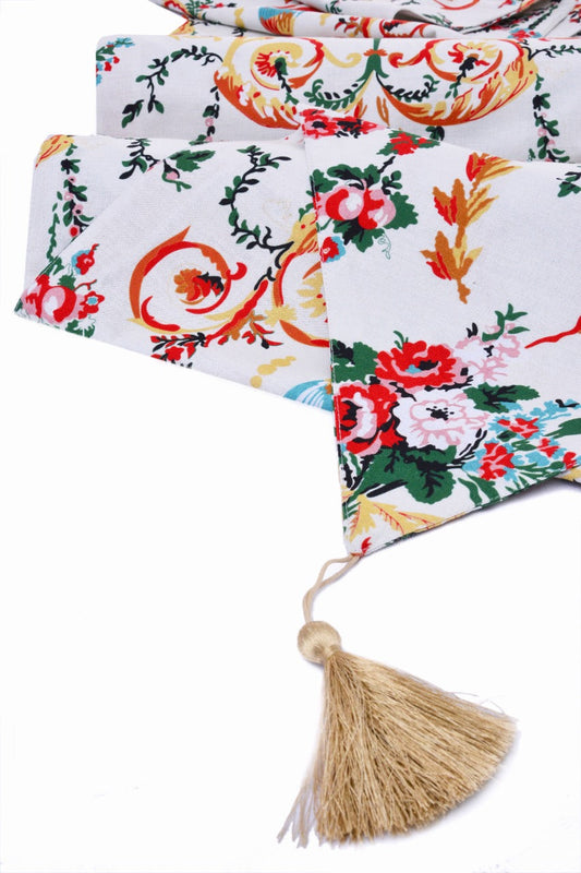 6 & 8 Seater Dining Table Runner-Secret garden Table Runners Apricot