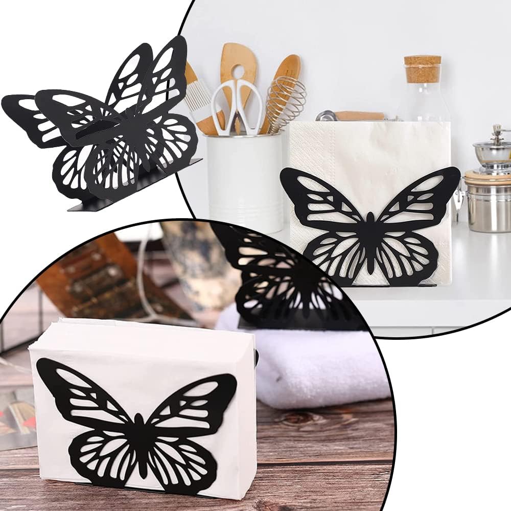 Metallic Napkins & Tissue Holder-Butterfly(SA2408-129) Tissue Box Apricot