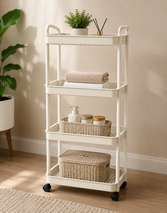 4-Layers Multi-function Trolley Storage Organizer(5295) Storage Organizer Apricot