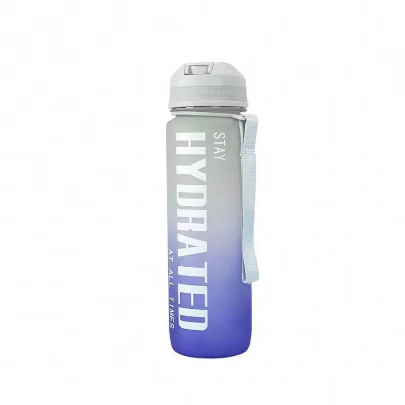 Motivational Water Bottle with Time Marker BPA Free5603-Purple Apricot