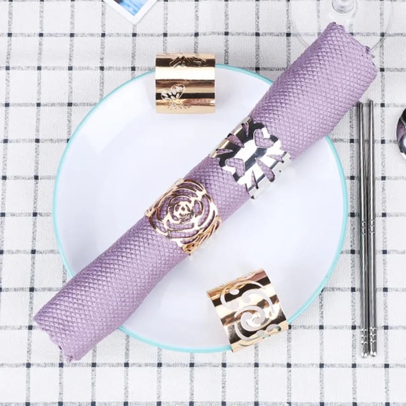 Napkin Holder Rings-Silver Guaz Kitchen Apricot