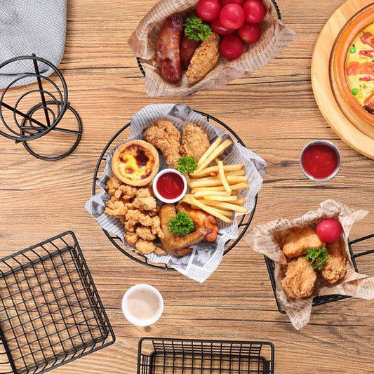 Stainless Steel Square Snack 5648Basket-Black Apricot