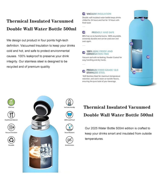 Stainless Steel Insulated Water Bottle(SA2408-224)-Black Apricot