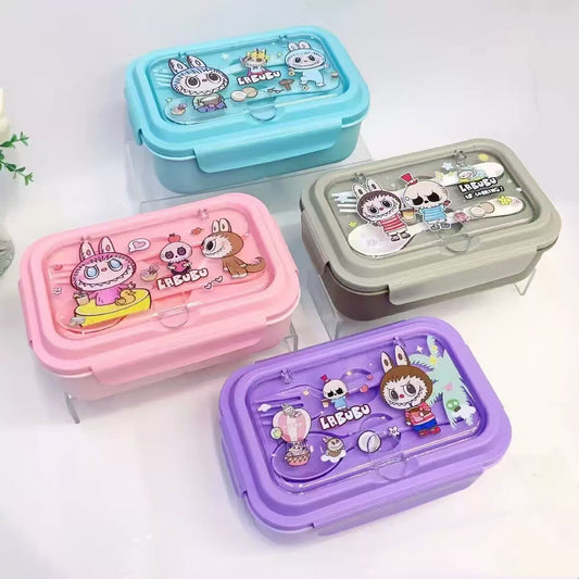 Cute Lunch Carrier with Secure 2-Point Locking Lid (SA2510-054)Labubu Pink Apricot