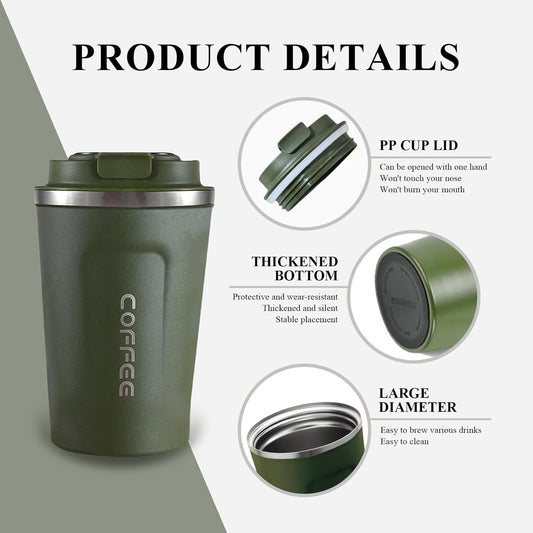 510ML Thermo Coffee Mug with Hermetic Temperature (SA2510-074)Olive Tumbler Apricot