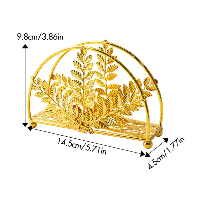 Metallic Napkins & Tissue Holder-Wheat(SA2408-133) Tissue Box Apricot