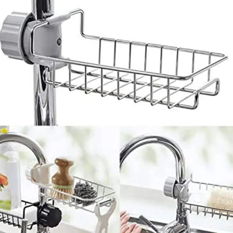 Stainless Steel Faucet Rack Sponge Holder Faucet Apricot