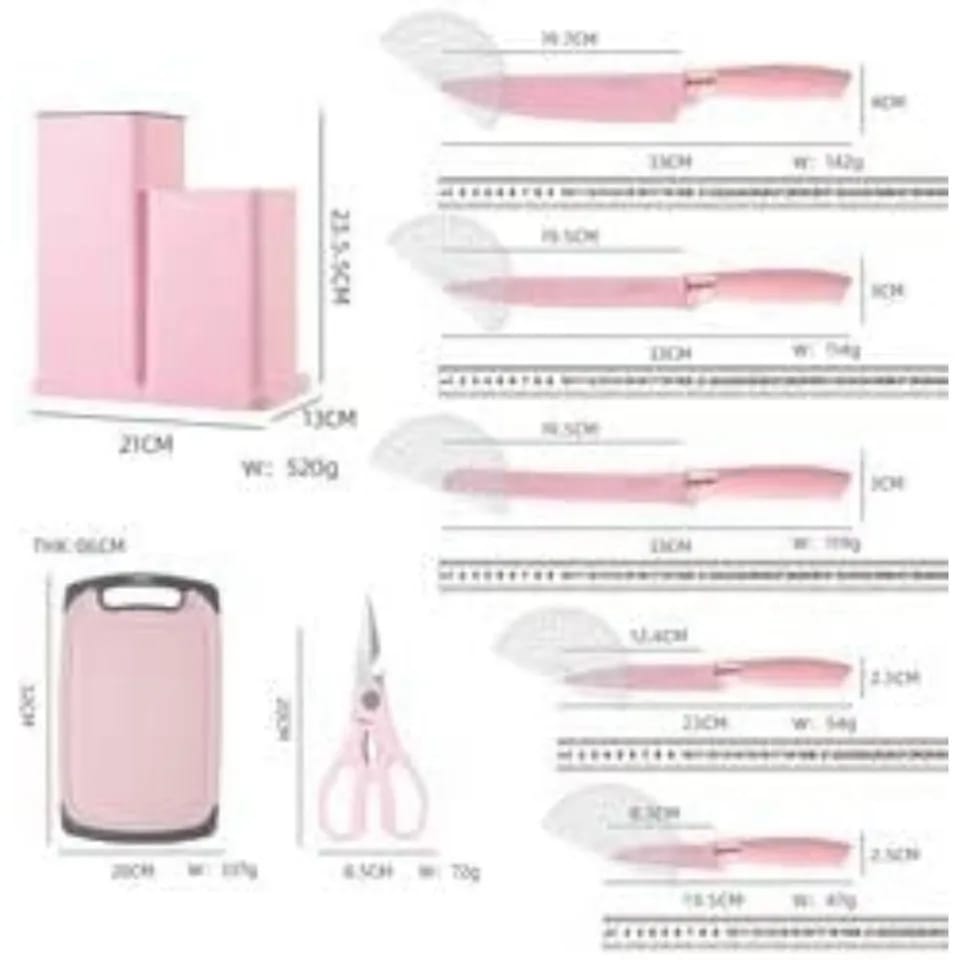 19 PCs Silicon Cooking & Knife Set With Board-13941Mint Green cooking set Apricot   