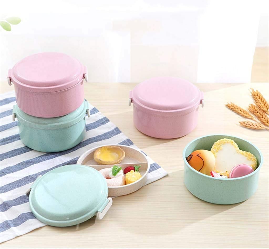 2 Layer Microwave Cycle Lunch Box(SA2405-06)-(14363)Off White Over Sky Blue Apricot