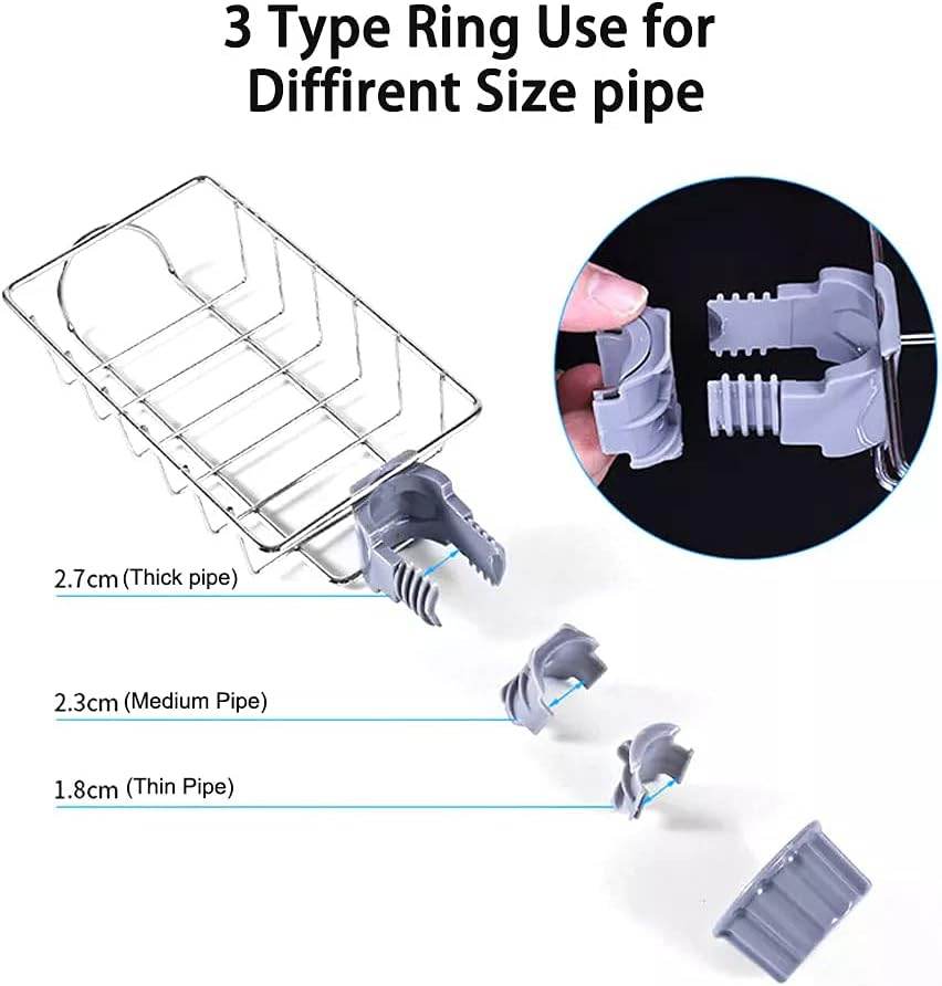 Stainless Steel Faucet Rack Sponge Holder Faucet Apricot