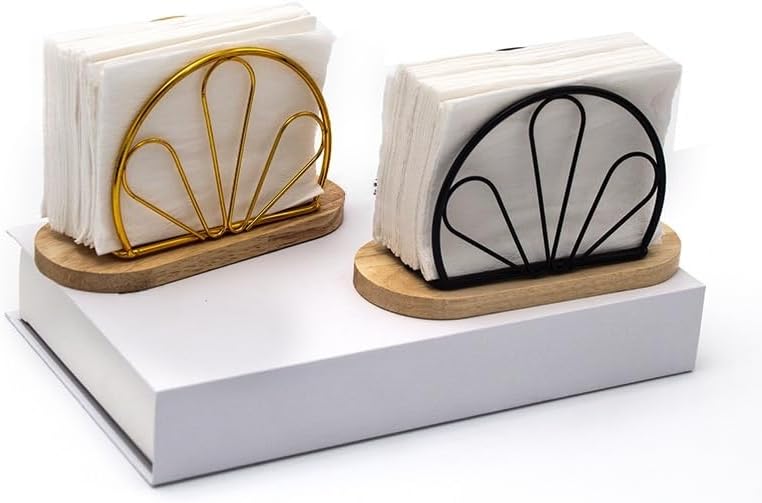 Metallic Napkins & Tissue Holder-Flowers(SA2408-132) Tissue Box Apricot