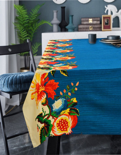 6 & 8 Seater Digital Printed Table Cover(3836)-TB14 Table Cover Apricot   
