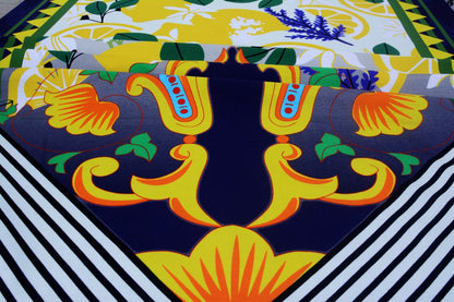 6 & 8 Seater Digital Printed Table Cover(4599)- TB42 Table Cover Apricot   