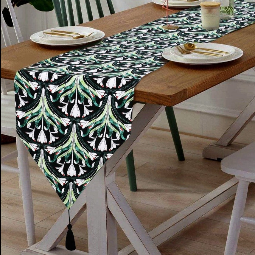 6 & 8 Seater Dining Table Runner-Art  Neauveau Table Runners Apricot   