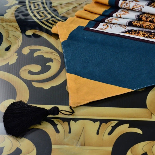 6 & 8 Seater Dining Table Runner-Milan Table Runners Apricot   