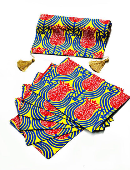 6 Seater Dining Table Runner Set(4617)- TRS03 Table Runners Apricot   