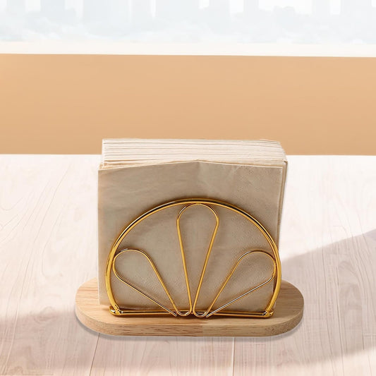 Metallic Napkins & Tissue Holder-Flowers(SA2408-132) Tissue Box Apricot