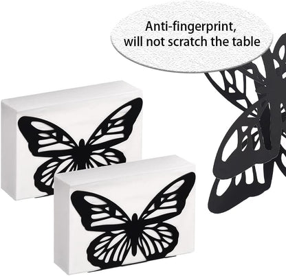 Metallic Napkins & Tissue Holder-Butterfly(SA2408-129) Tissue Box Apricot