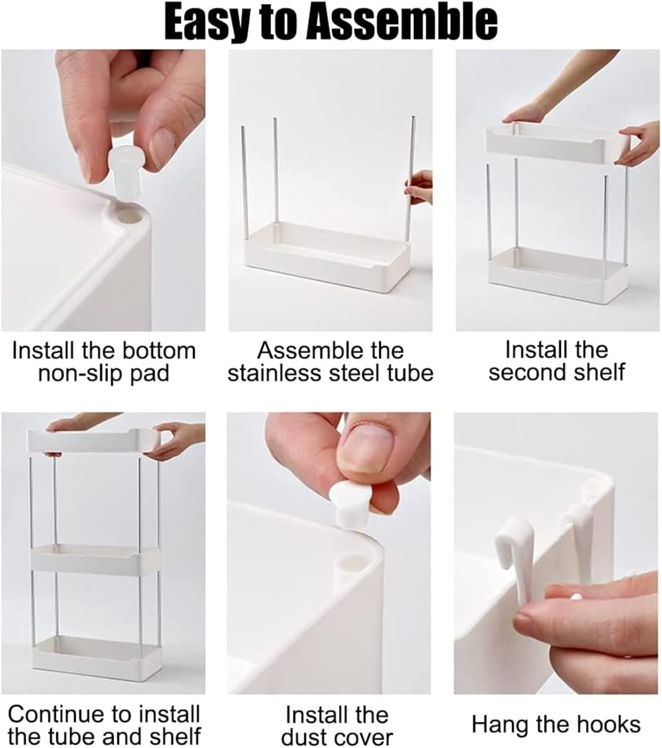 2 Tier Multi Purpose Storage Rack-SA2408-113 Bathroom Accessory Sets Apricot