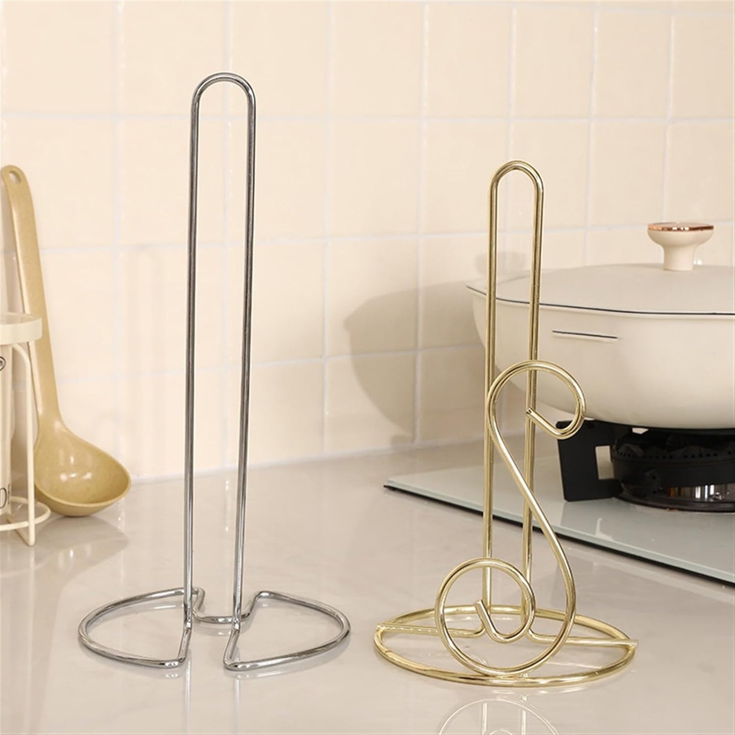 Stainless Steel Tissue Roll Holder-Music Tissue Box Apricot