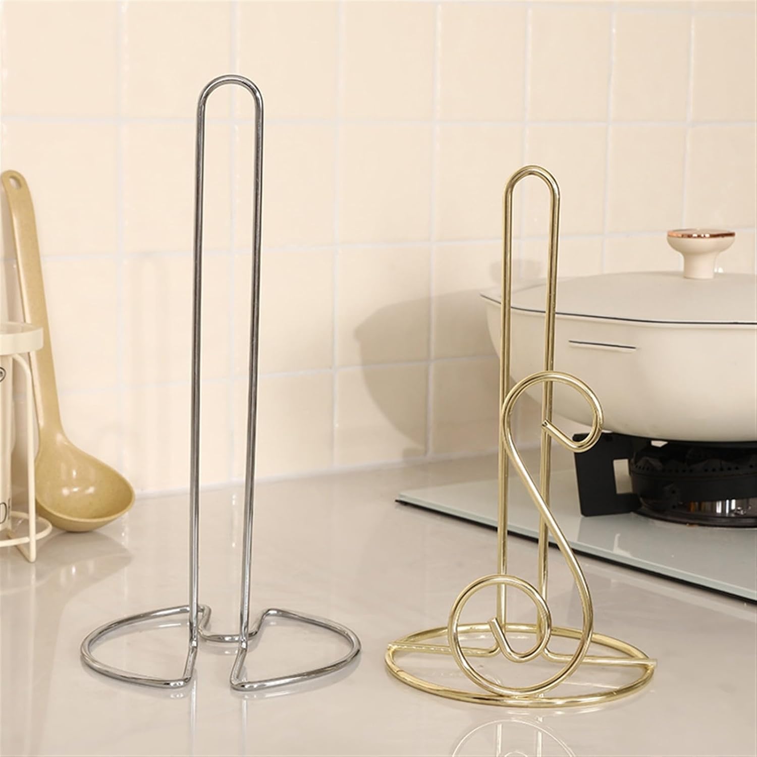 Stainless Steel Tissue Roll Holder-Music Tissue Box Apricot