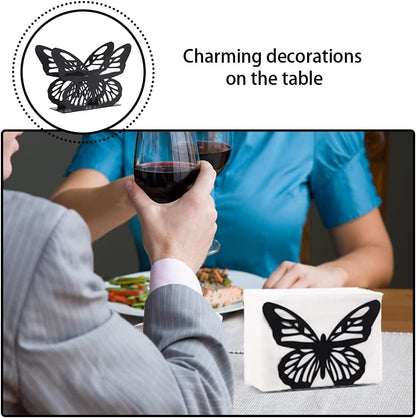 Metallic Napkins & Tissue Holder-Butterfly(SA2408-129) Tissue Box Apricot