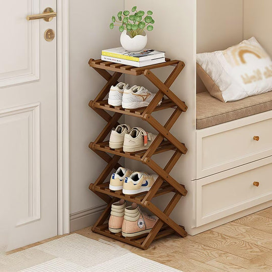 5 Tier Bamboo Shoe Rack (SA2510-051) Storage Organizer Apricot