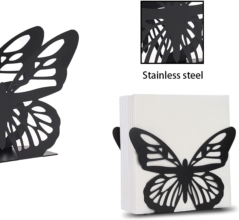 Metallic Napkins & Tissue Holder-Butterfly(SA2408-129) Tissue Box Apricot