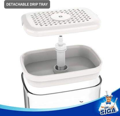 2 in 1 Premium Dishwashing Soap Pump Dispenser and Sponge Holder (SA2510-011) cutlery holder Apricot