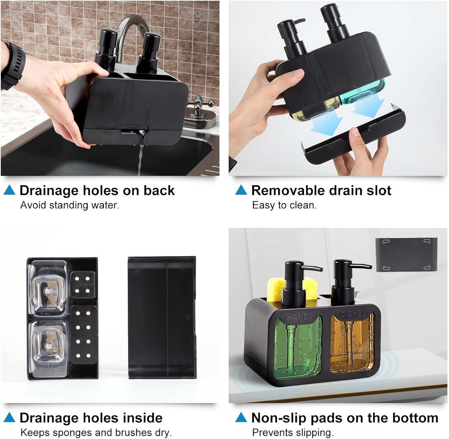 4-in-1 Kitchen Soap Dispenser Set (SA2510-012) cutlery holder Apricot