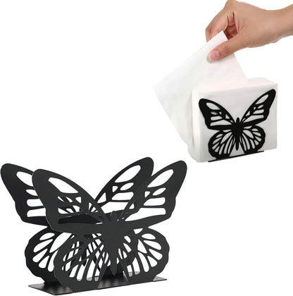 Metallic Napkins & Tissue Holder-Butterfly(SA2408-129) Tissue Box Apricot