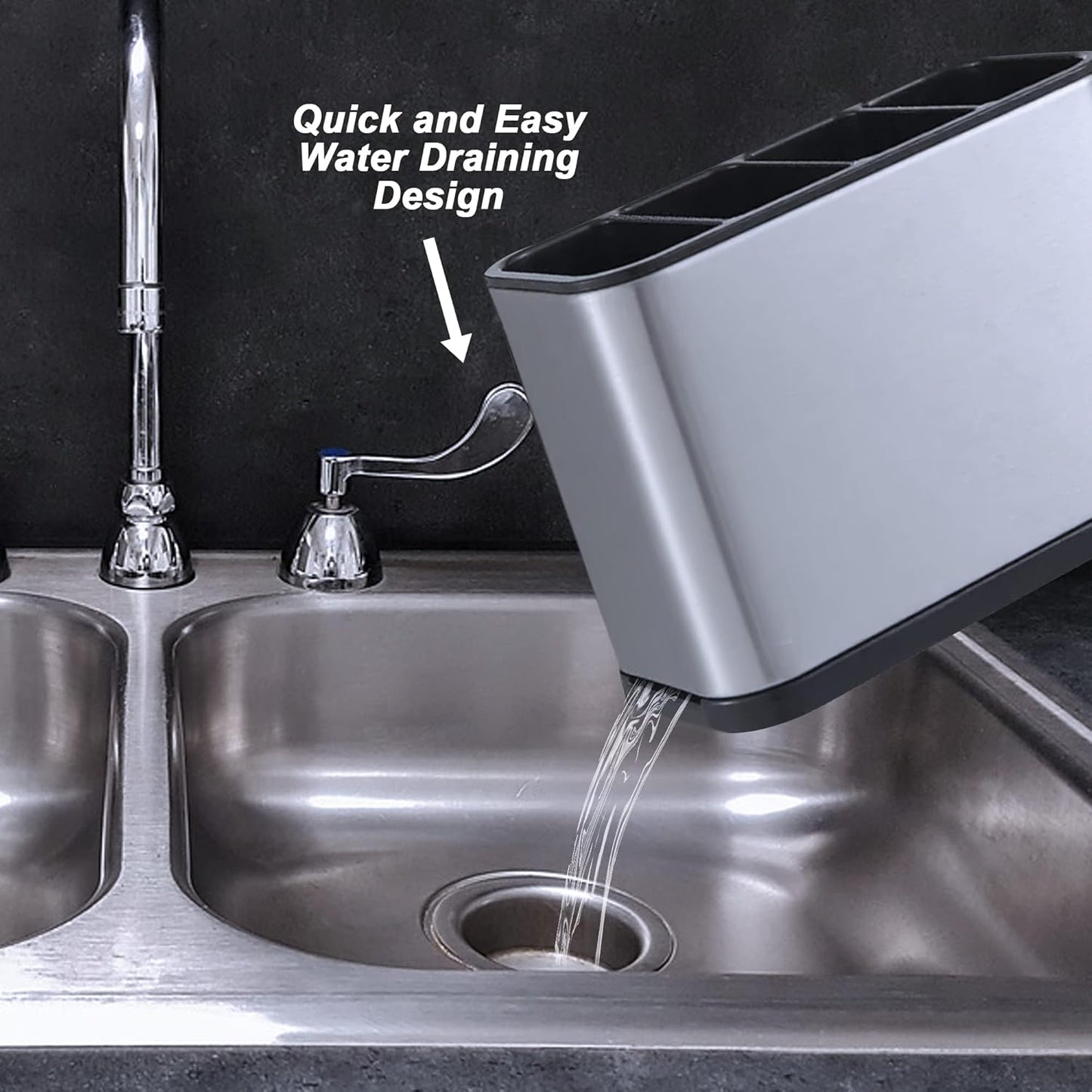 1 PC Cutlery Holder With Drainer SA2411-45 cutlery holder Apricot