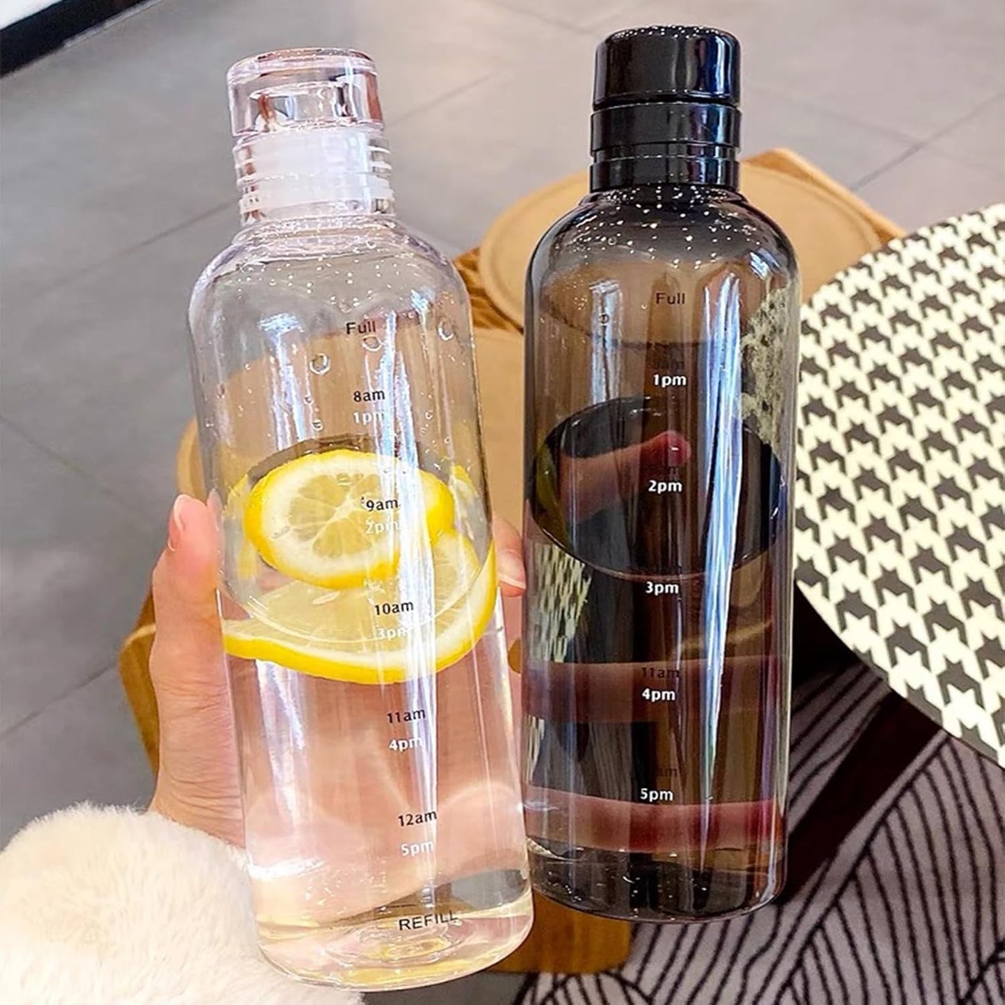 Water bottle with Time Marker Cover (SA2408-169) Apricot
