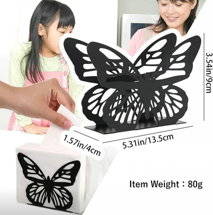 Metallic Napkins & Tissue Holder-Butterfly(SA2408-129) Tissue Box Apricot