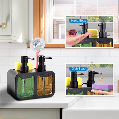 4-in-1 Kitchen Soap Dispenser Set (SA2510-012) cutlery holder Apricot