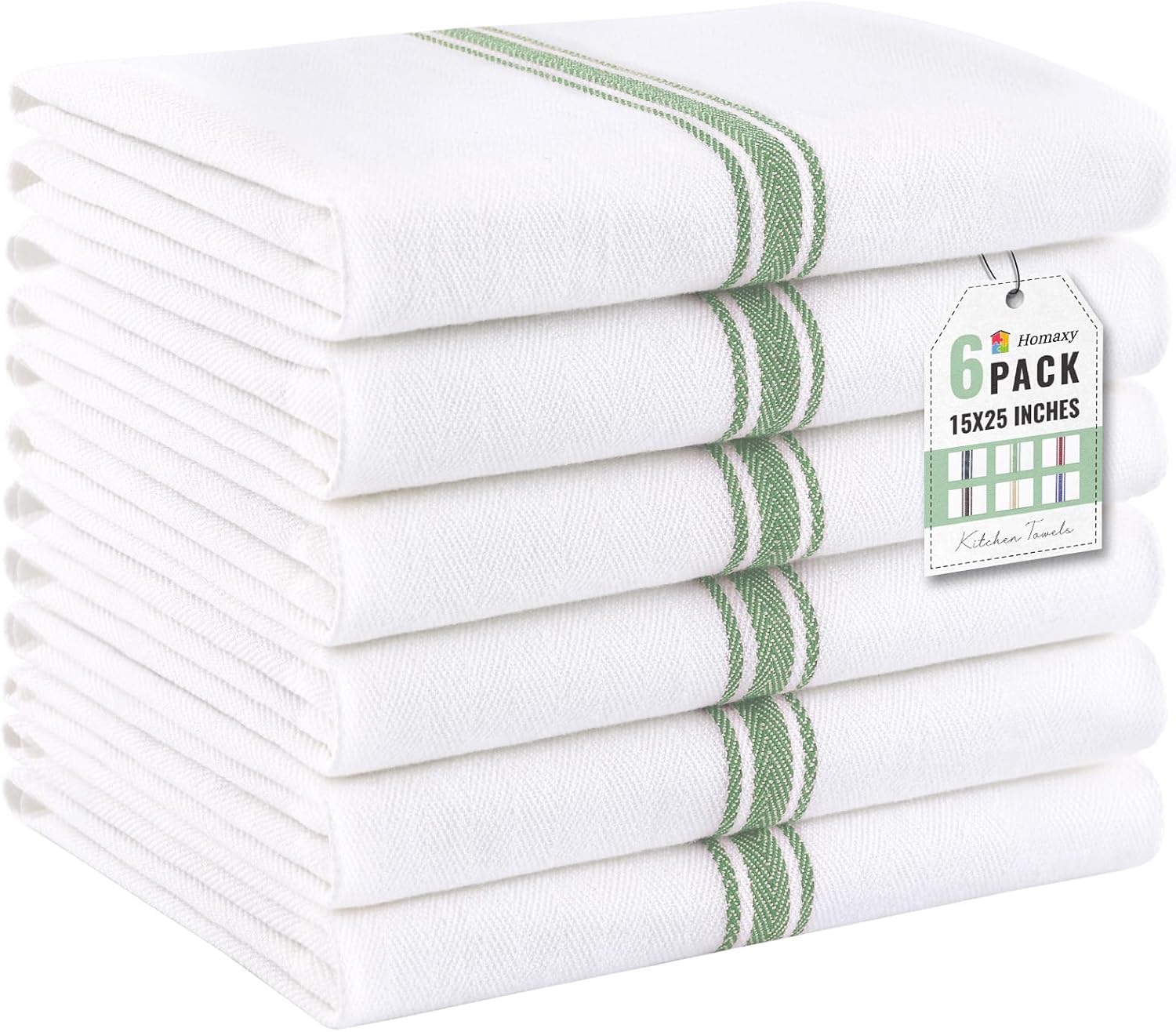 100% Cotton Kitchen Towels & Napkins 6 Pack- MINT Apricot