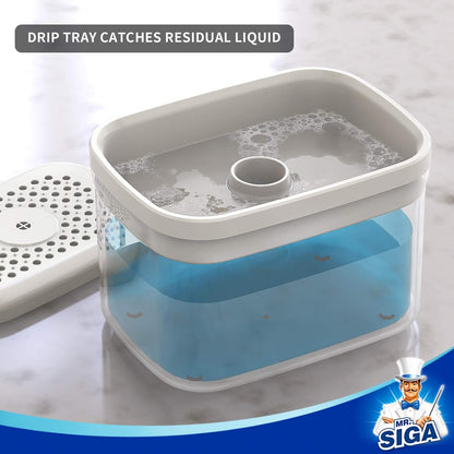 2 in 1 Premium Dishwashing Soap Pump Dispenser and Sponge Holder (SA2510-011) cutlery holder Apricot