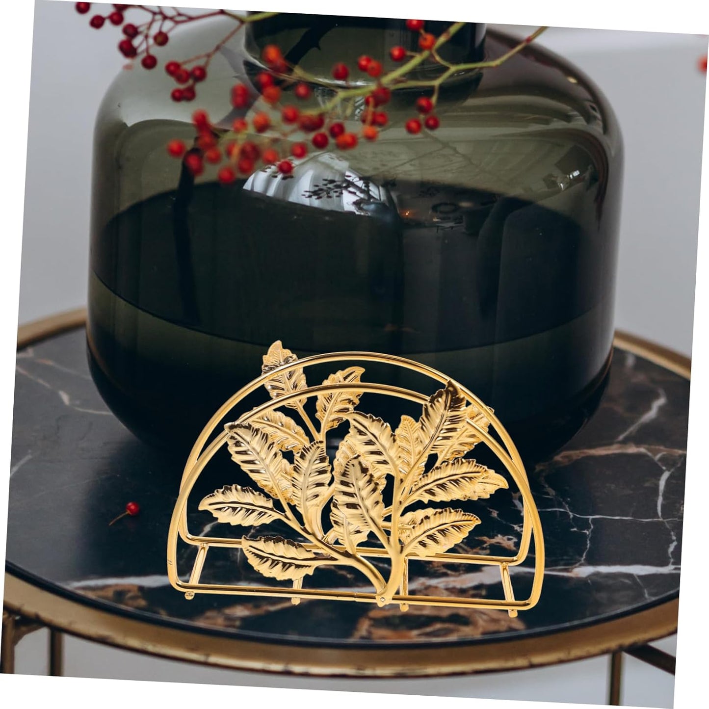 Metallic Napkins & Tissue Holder-Wheat(SA2408-133) Tissue Box Apricot