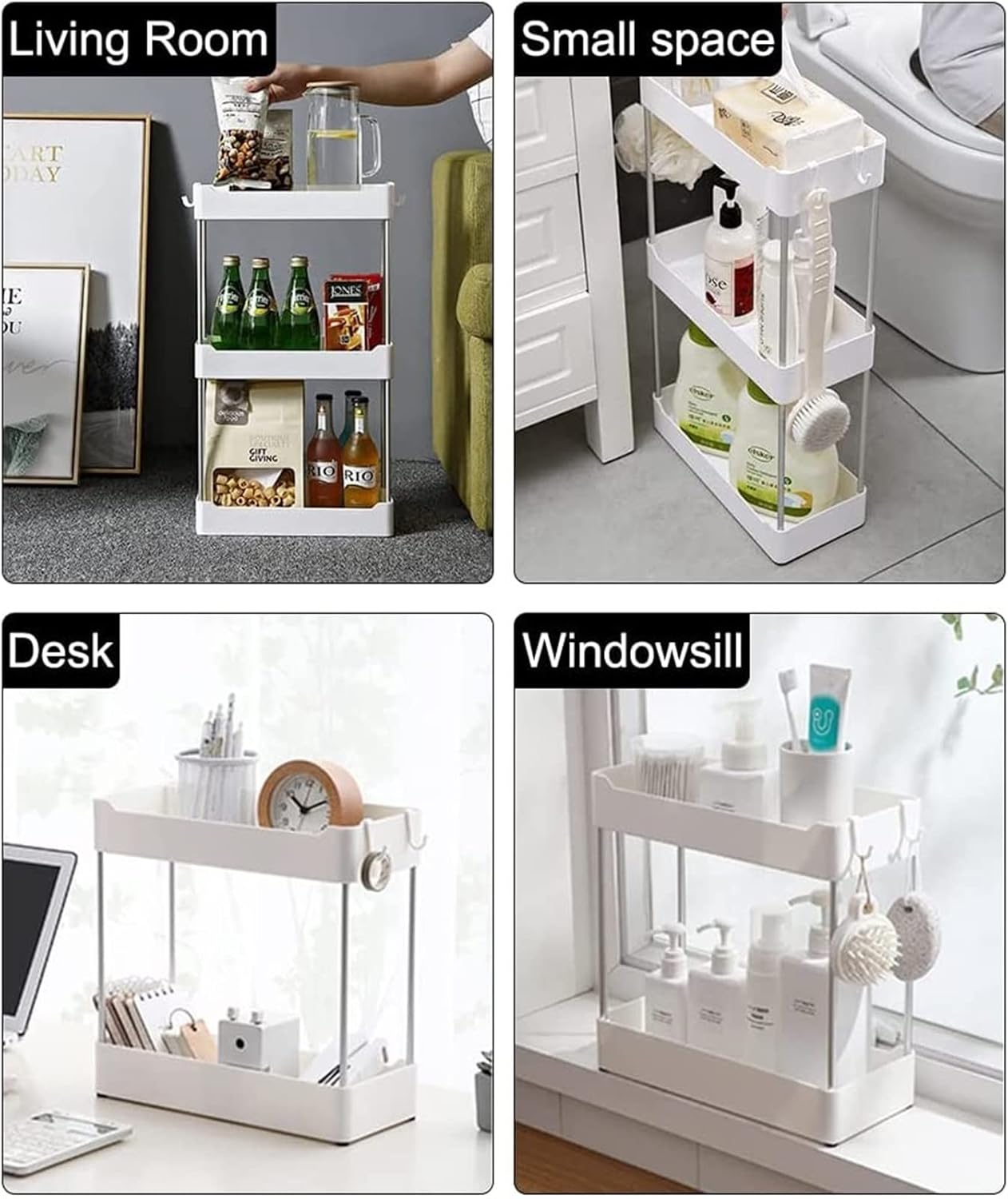 2 Tier Multi Purpose Storage Rack-SA2408-113 Bathroom Accessory Sets Apricot