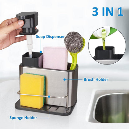 1PC Multi-Function Soap Dispenser with Storage Rack-SA2411-44 Spice and sugar Jar Apricot