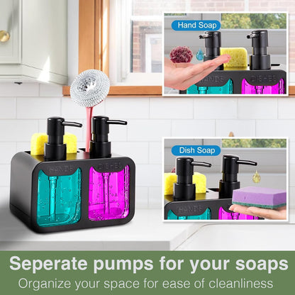 4-in-1 Kitchen Soap Dispenser Set (SA2510-012) cutlery holder Apricot