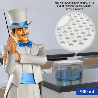 2 in 1 Premium Dishwashing Soap Pump Dispenser and Sponge Holder (SA2510-011) cutlery holder Apricot
