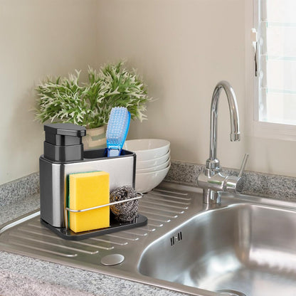 1PC Multi-Function Soap Dispenser with Storage Rack-SA2411-44 Spice and sugar Jar Apricot