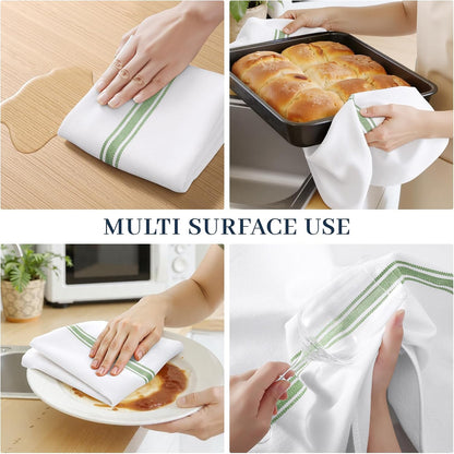 100% Cotton Kitchen Towels & Napkins 6 Pack- MINT Apricot
