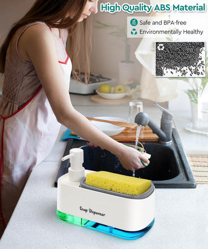 3-in-1 Hand and Dish Soap Dispenser (SA2510-013) cutlery holder Apricot