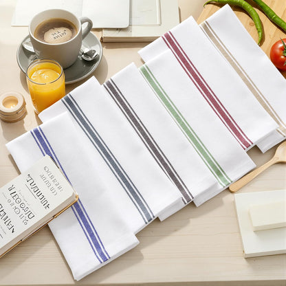 100% Cotton Kitchen Towels & Napkins 6 Pack- RED Apricot