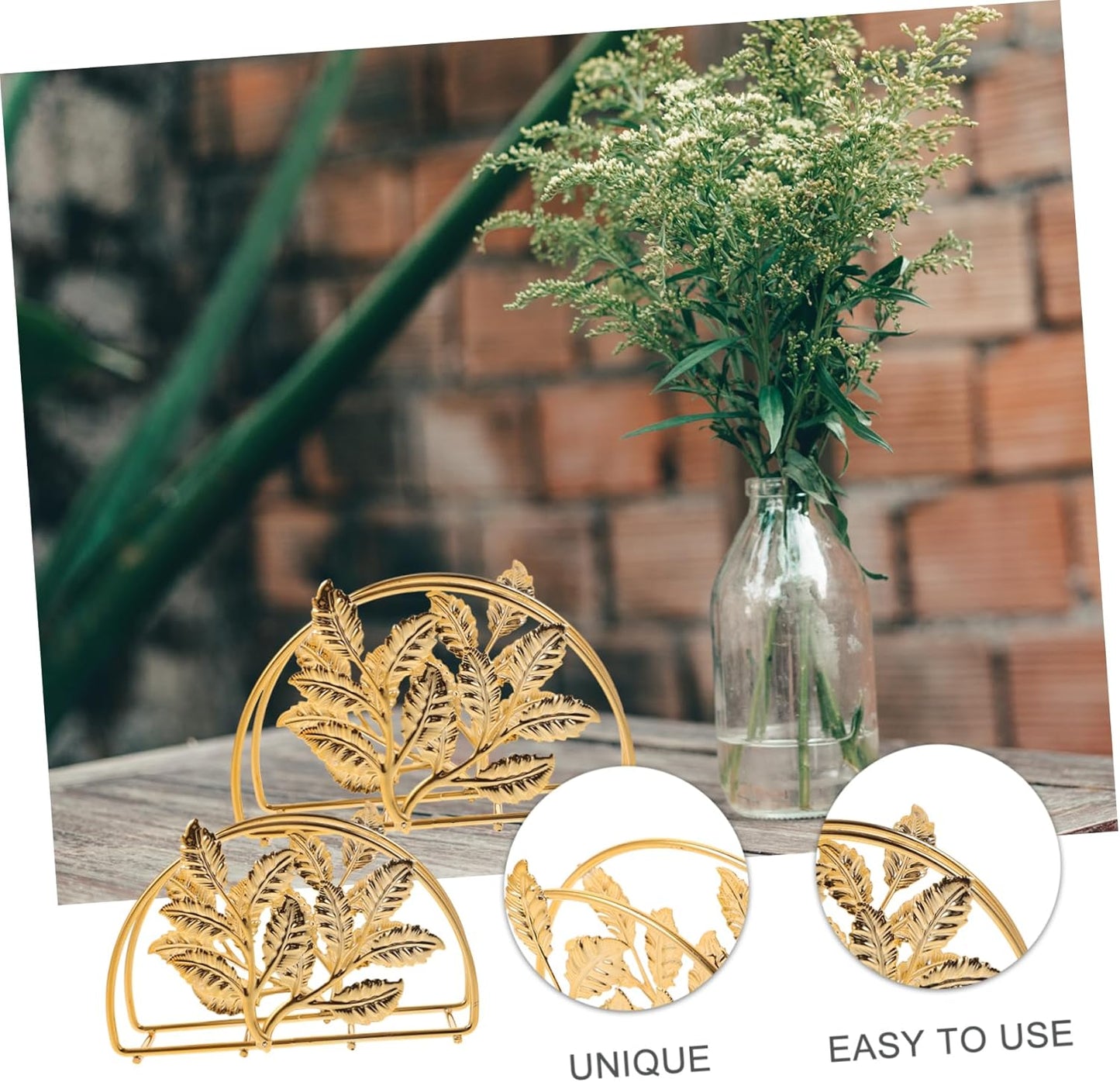 Metallic Napkins & Tissue Holder-Wheat(SA2408-133) Tissue Box Apricot