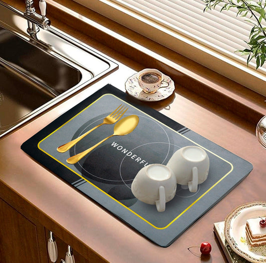 Anti Slip Dish Drying Mat-5761 WONDERFUL Rugs Apricot