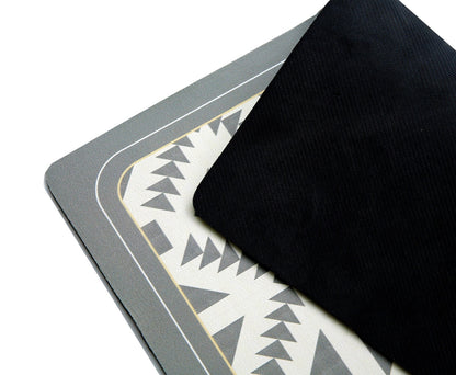 Anti Slip Dish Drying Mat-Grey Triangle(5950) Rugs Apricot